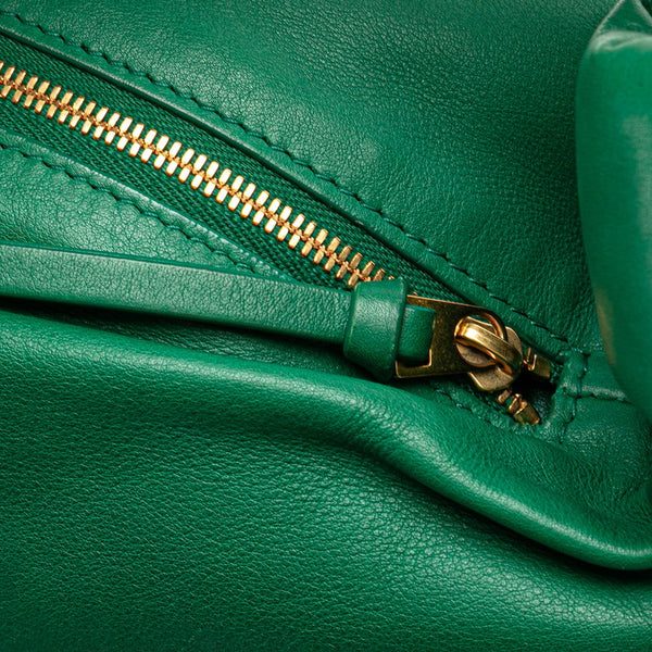 ボッテガヴェネタ ダブルノット ハンドバッグ グリーン レザー レディース BOTTEGAVENETA 【中古】