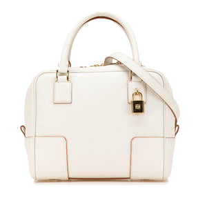 ロエベ アマソナ19 ショルダーバッグ ハンドバッグ 2WAY ホワイト レザー レディース LOEWE 【中古】