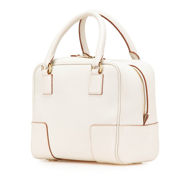 ロエベ アマソナ19 ショルダーバッグ ハンドバッグ 2WAY ホワイト レザー レディース LOEWE 【中古】