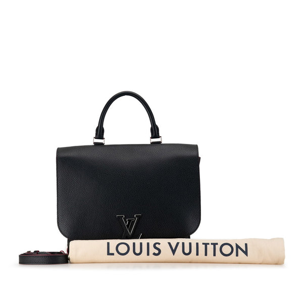 ルイ ヴィトン ヴォルタ LVロゴ ハンドバッグ ショルダーバッグ 2WAY M42285 ネイビー ピンク レザー レディース LOUIS VUITTON 【中古】