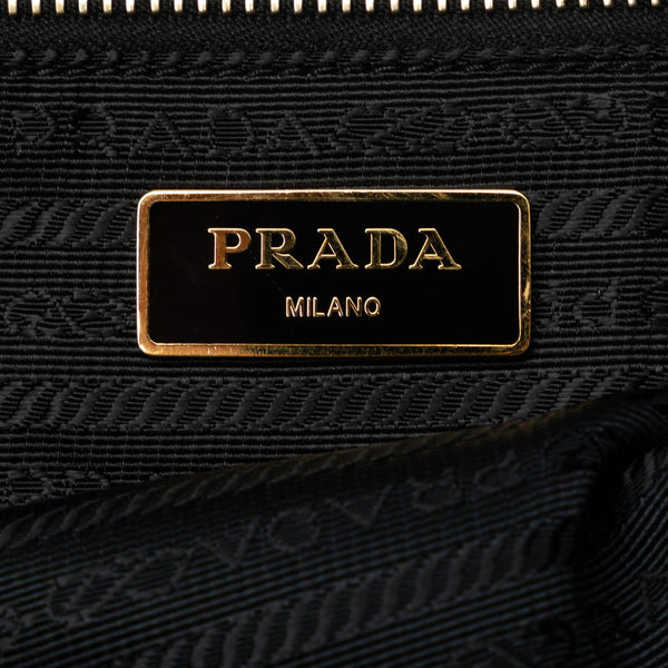 プラダ 三角ロゴプレート トートバッグ ショルダーバッグ 2WAY BR4696 ブラック ナイロン サフィアーノレザー レディース PRADA 【中古】