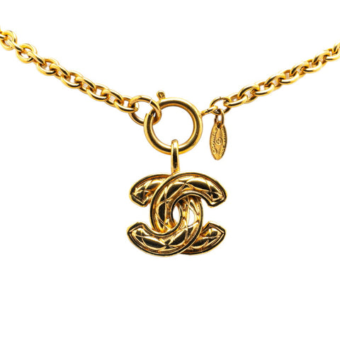 シャネル ココマーク  マトラッセ ネックレス ゴールド メッキ レディース CHANEL 【中古】