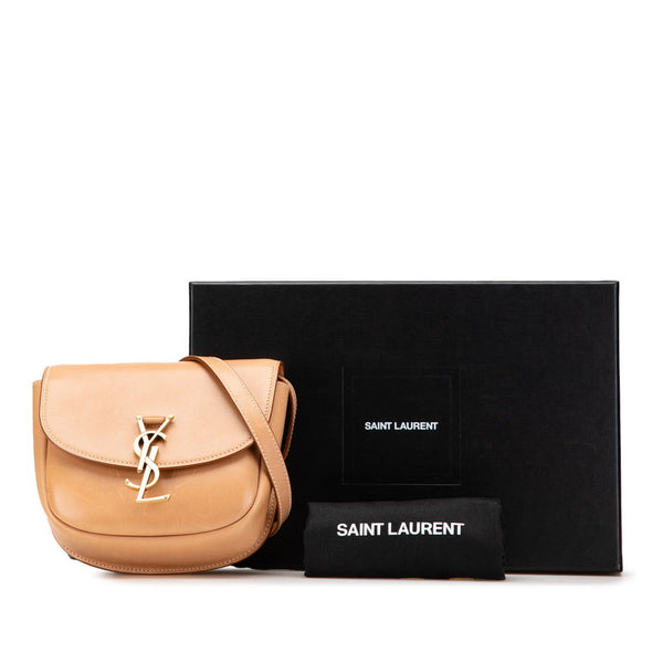 サンローラン YSLロゴ カイア 斜め掛け ショルダーバッグ ベージュ レザー レディース SAINT LAURENT 【中古】