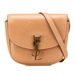 サンローラン YSLロゴ カイア 斜め掛け ショルダーバッグ ベージュ レザー レディース SAINT LAURENT 【中古】