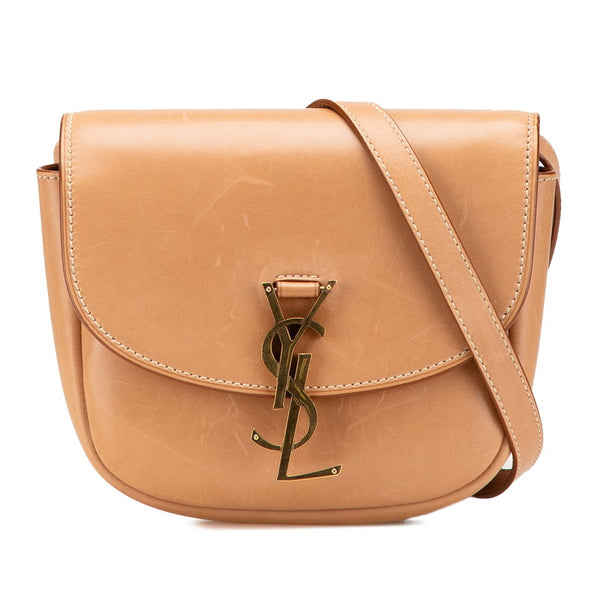 サンローラン YSLロゴ カイア 斜め掛け ショルダーバッグ ベージュ レザー レディース SAINT LAURENT 【中古】