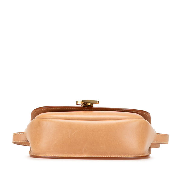 サンローラン YSLロゴ カイア 斜め掛け ショルダーバッグ ベージュ レザー レディース SAINT LAURENT 【中古】