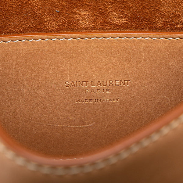 サンローラン YSLロゴ カイア 斜め掛け ショルダーバッグ ベージュ レザー レディース SAINT LAURENT 【中古】