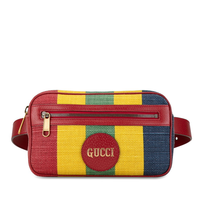 グッチ バイアデラ ボディバッグ ウエストバッグ 625895 レッド マルチカラー キャンバス レザー レディース GUCCI 【中古】