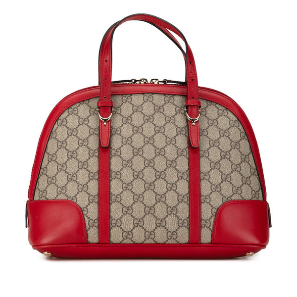 グッチ GGスプリーム ハンドバッグ ショルダーバッグ 2WAY 309617 ベージュ レッド PVC レザー レディース GUCCI 【中古】