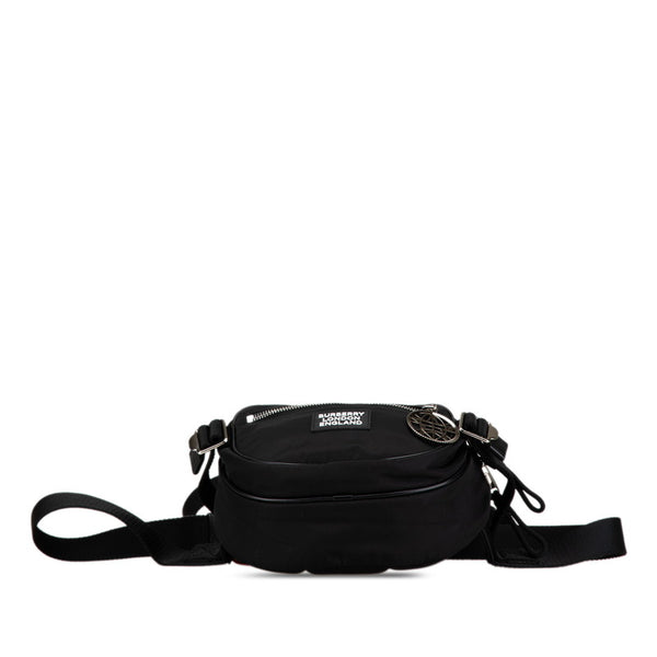 バーバリー ウエストバッグ クロスボディバッグ ブラック ナイロン レザー レディース BURBERRY 【中古】