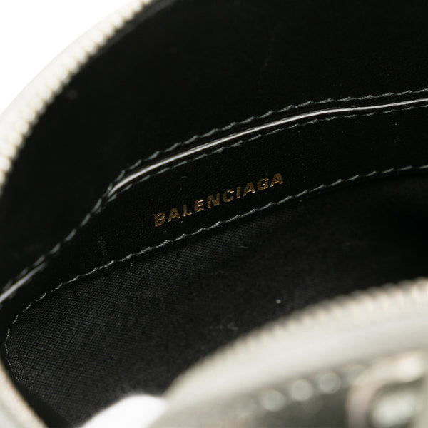 バレンシアガ グリッター ハンドバッグ ショルダーバッグ 2WAY グレー エナメル レディース BALENCIAGA 【中古】