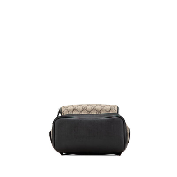 グッチ GGスプリーム リュック バックパック 429020 ベージュ ブラック PVC レザー レディース GUCCI 【中古】