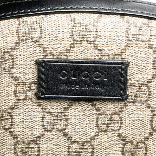 グッチ GGスプリーム リュック バックパック 429020 ベージュ ブラック PVC レザー レディース GUCCI 【中古】