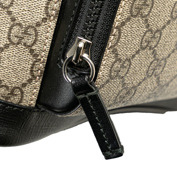 グッチ GGスプリーム リュック バックパック 429020 ベージュ ブラック PVC レザー レディース GUCCI 【中古】