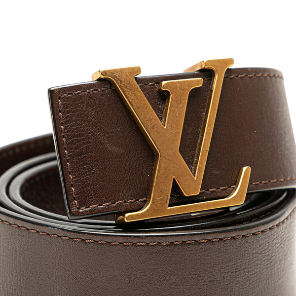 ルイ ヴィトン ユタ サンチュール LVイニシアル ベルト 86/34 M6902 ブラウン レザー メンズ LOUIS VUITTON 【中古】