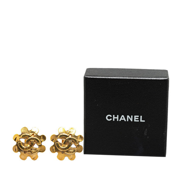 シャネル ヴィンテージ ココマーク 花 フラワー モチーフ イヤリング ゴールド メッキ レディース CHANEL 【中古】