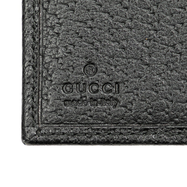 グッチ GGキャンバス アビーライン 二つ折り財布 1414211 ブラック キャンバス レザー レディース GUCCI 【中古】