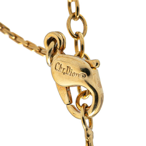ディオール ペンダントネックレス ゴールド メッキ ラインストーン レディース Dior 【中古】