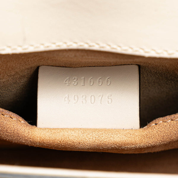 グッチ シルヴィ ミニ 斜め掛け チェーン ショルダーバッグ 431666 ホワイト レザー レディース GUCCI 【中古】