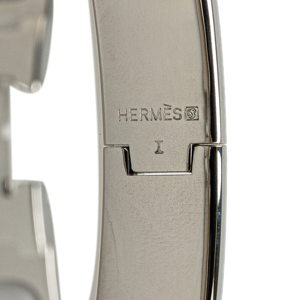 エルメス クリッククラックH PM バングル ホワイト シルバー メタル レディース HERMES 【中古】