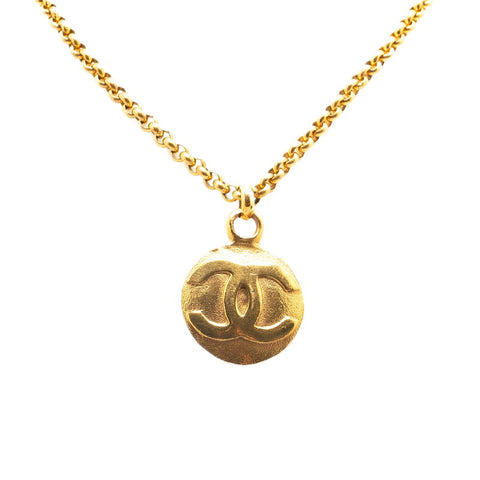 シャネル ヴィンテージ ココマーク 両面 ネックレス ゴールド メッキ レディース CHANEL 【中古】