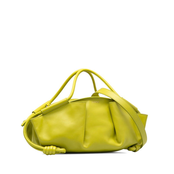 ロエベ パセオバッグ ハンドバッグ ショルダーバッグ 2WAY グリーン レザー レディース LOEWE 【中古】