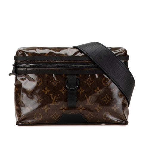 ルイ ヴィトン モノグラム グレーズ メッセンジャーPM ショルダーバッグ M43895 ブラウン PVC レザー レディース LOUIS VUITTON 【中古】