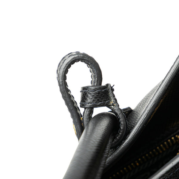 プラダ ロゴ サフィアーノ ショルダーバッグ トートバッグ 2WAY BN2729 ブラック レザー レディース PRADA 【中古】