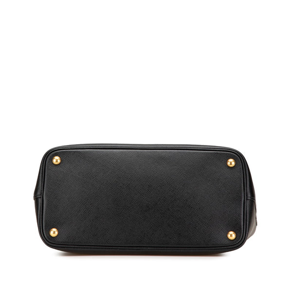 プラダ ロゴ サフィアーノ ショルダーバッグ トートバッグ 2WAY BN2729 ブラック レザー レディース PRADA 【中古】