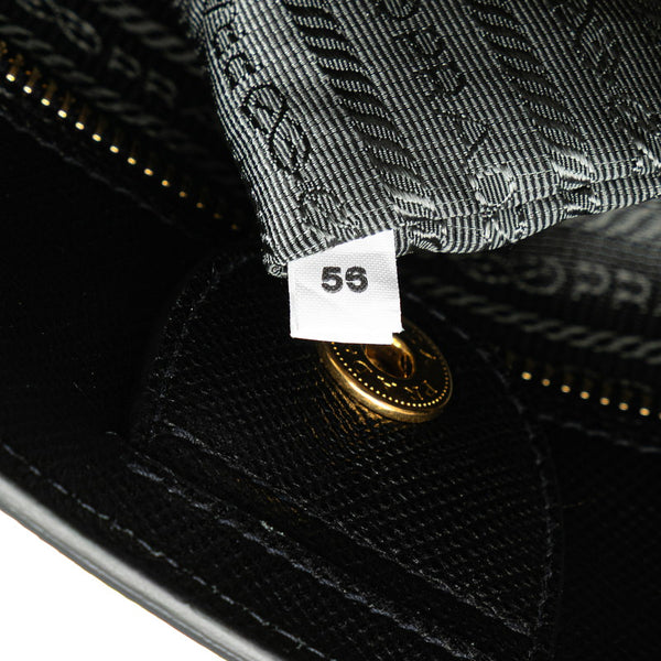 プラダ ロゴ サフィアーノ ショルダーバッグ トートバッグ 2WAY BN2729 ブラック レザー レディース PRADA 【中古】