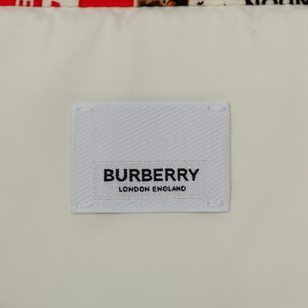 バーバリー ボトルキャップ 瓶蓋 ロゴ ハンドバッグ トートバッグ ホワイト マルチカラー ナイロン レザー レディース BURBERRY 【中古】