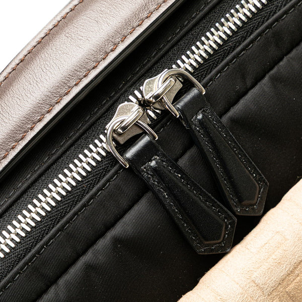 フェンディ ズッカ リュック バックパック 7VZ047 ブラック ブラウン ナイロン レザー メンズ FENDI 【中古】