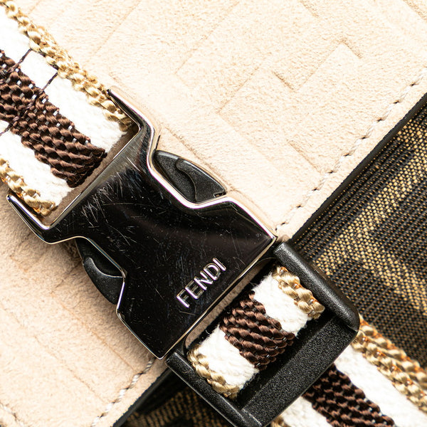 フェンディ ズッカ リュック バックパック 7VZ047 ブラック ブラウン ナイロン レザー メンズ FENDI 【中古】