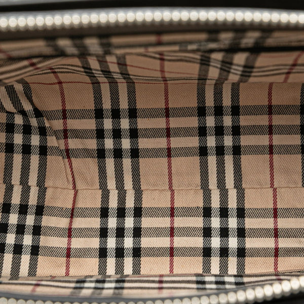 バーバリー ノバチェック ハンドバッグ ブラック レザー レディース BURBERRY 【中古】