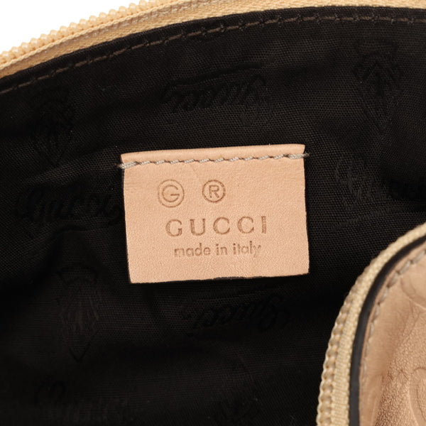 グッチ グッチシマ ポーチ 272367 ベージュ レザー レディース GUCCI 【中古】