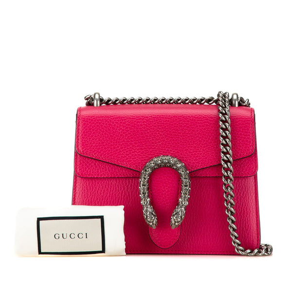 グッチ ディオニュソス ラインストーン チェーンショルダーバッグ 421970 ピンク レザー レディース GUCCI 【中古】