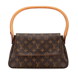 ルイ ヴィトン モノグラム ミニルーピング ショルダーバッグ ハンドバッグ M51147 ブラウン PVC レザー レディース LOUIS VUITTON 【中古】