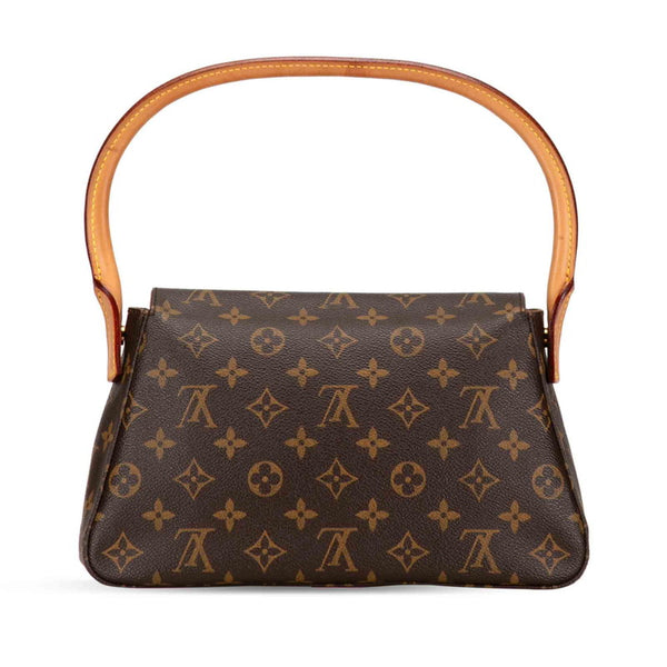 ルイ ヴィトン モノグラム ミニルーピング ショルダーバッグ ハンドバッグ M51147 ブラウン PVC レザー レディース LOUIS VUITTON 【中古】