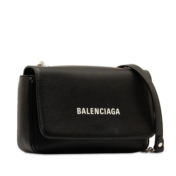 バレンシアガ エブリディ ショルダーウォレット チェーン ショルダーバッグ 537387 ブラック レザー レディース BALENCIAGA 【中古】