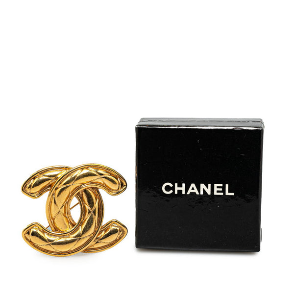 シャネル マトラッセ ココマーク ブローチ ゴールド メッキ レディース CHANEL 【中古】