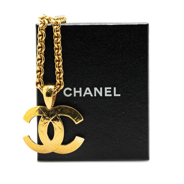 シャネル ヴィンテージ マトラッセ ココマーク ネックレス ゴールド メッキ レディース CHANEL 【中古】