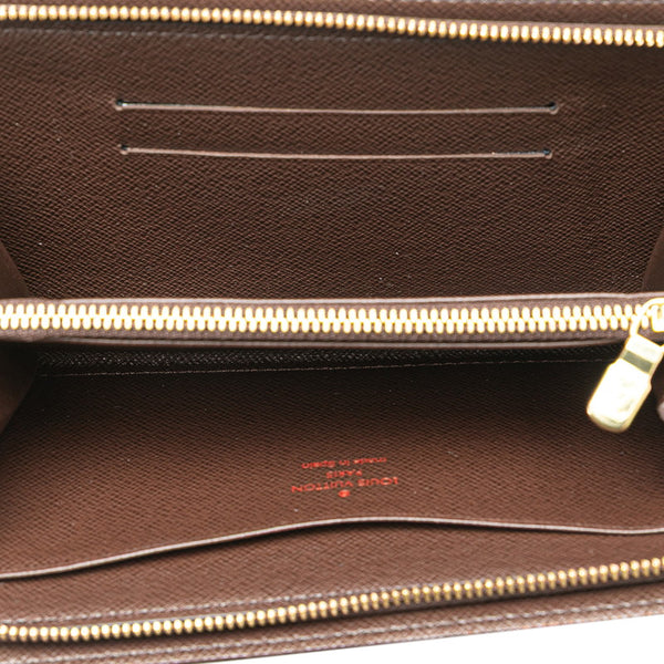 ルイ ヴィトン ダミエ ポルトモネ ジップ ラウンドファスナー 長財布 N61728 ブラウン PVC レザー レディース LOUIS VUITTON 【中古】