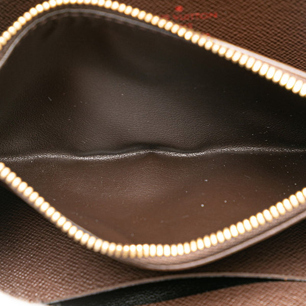 ルイ ヴィトン ダミエ ポルトモネ ジップ ラウンドファスナー 長財布 N61728 ブラウン PVC レザー レディース LOUIS VUITTON 【中古】