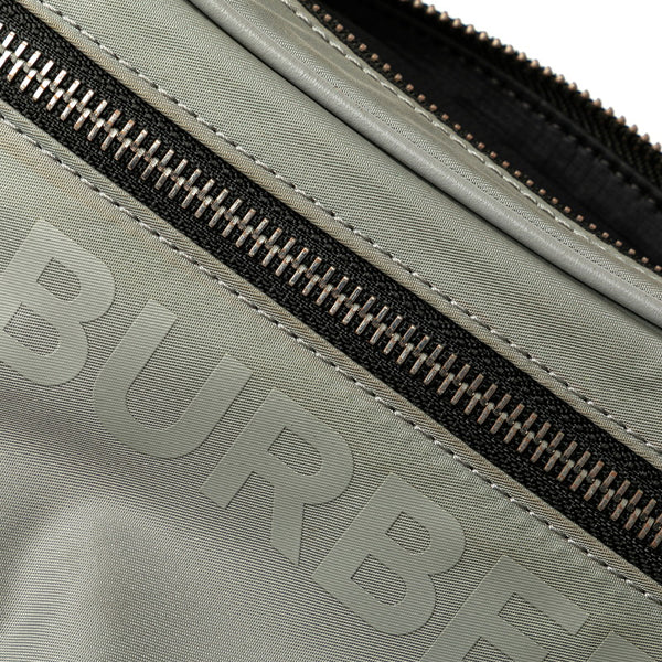 バーバリー ホースフェリー ボディバッグ ウエストバッグ グレー ナイロン レザー レディース BURBERRY 【中古】