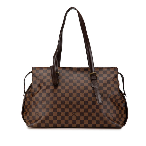 ルイ ヴィトン ダミエ チェルシー トートバッグ ショルダーバッグ N51119 ブラウン PVC レザー レディース LOUIS VUITTON 【中古】