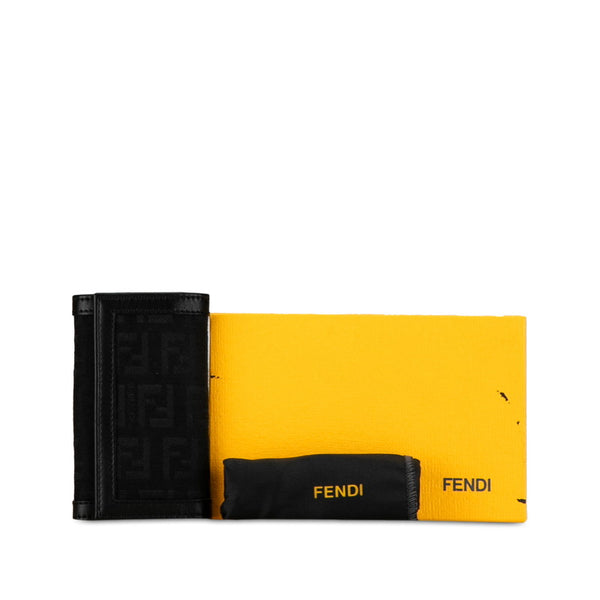 フェンディ ズッキーノ キーケース 6連 8AP002 ブラック キャンバス レザー レディース FENDI 【中古】