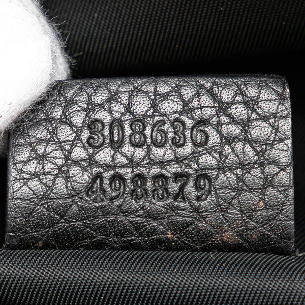 グッチ インターロッキングG ソーホー ポーチ 308636 ブラック レザー レディース GUCCI 【中古】