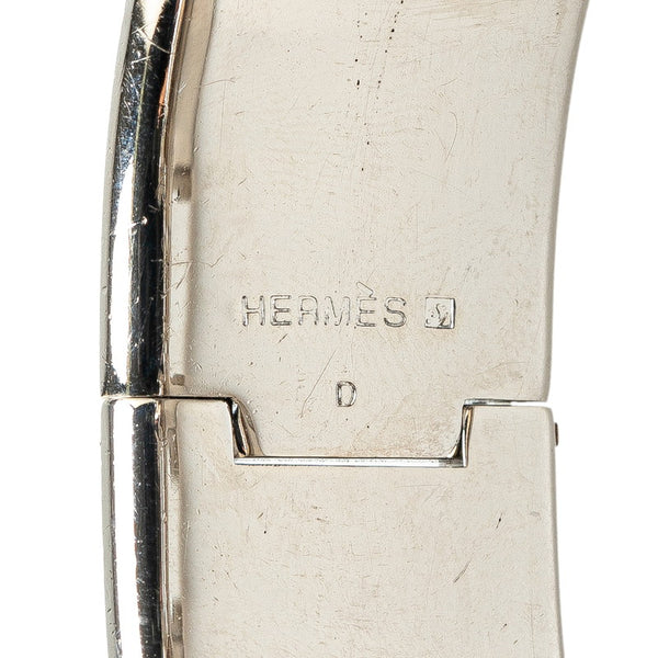 エルメス クリッククラックH GM バングル シルバー ブラック メタル レディース HERMES 【中古】