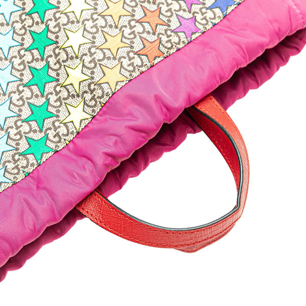 グッチ GGスプリーム スター シェリーライン リュック バックパック 550775 ピンク マルチカラー PVC レザー ナイロン レディース GUCCI 【中古】