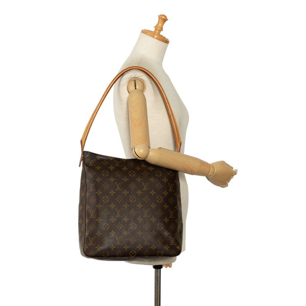 ルイ ヴィトン モノグラム ルーピングGM ショルダーバッグ ハンドバッグ M51145 ブラウン PVC レザー レディース LOUIS VUITTON 【中古】